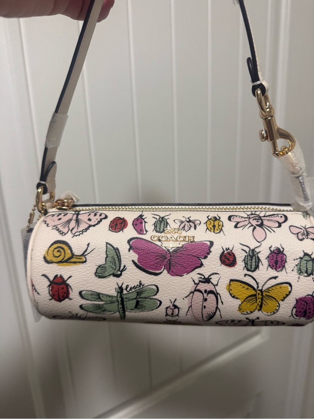 Coach Nolita Barrel Bag with Multicolor Butterfly & Insect Print